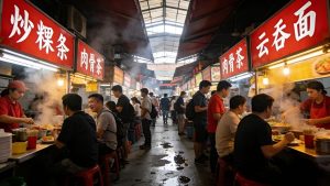 Street food market in Kuala Lumpur