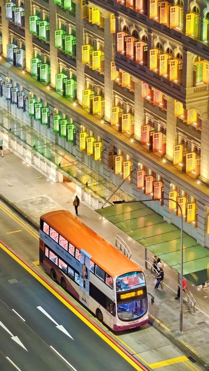 Public bus on a street in Singapore