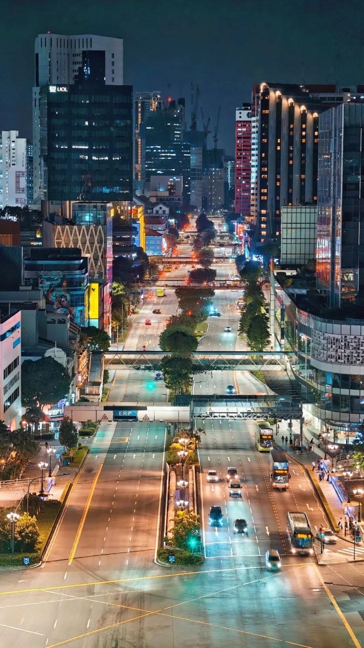 Singapore city at night