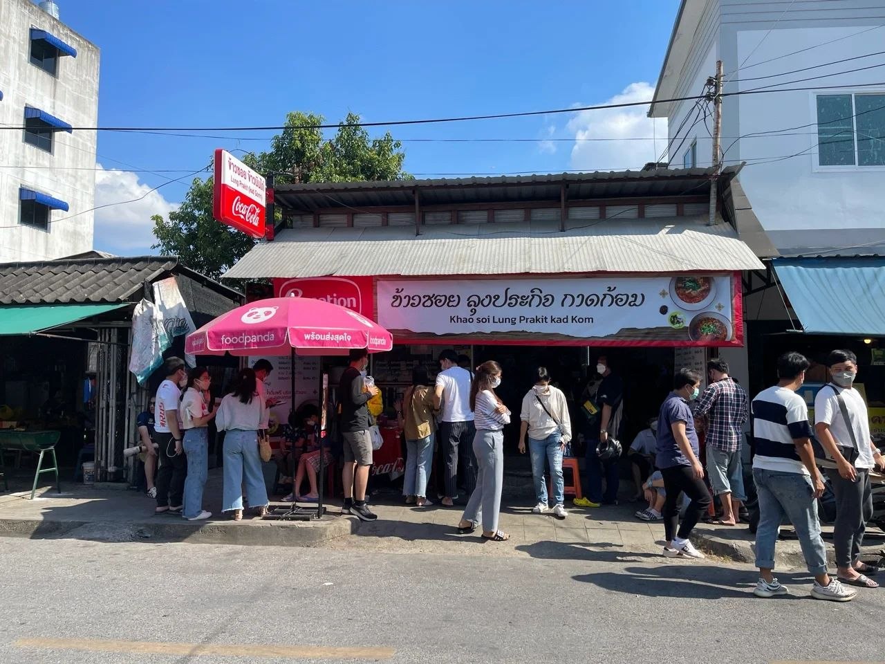 Popular khao soi restaurant in Chiang Mai Thailand 
