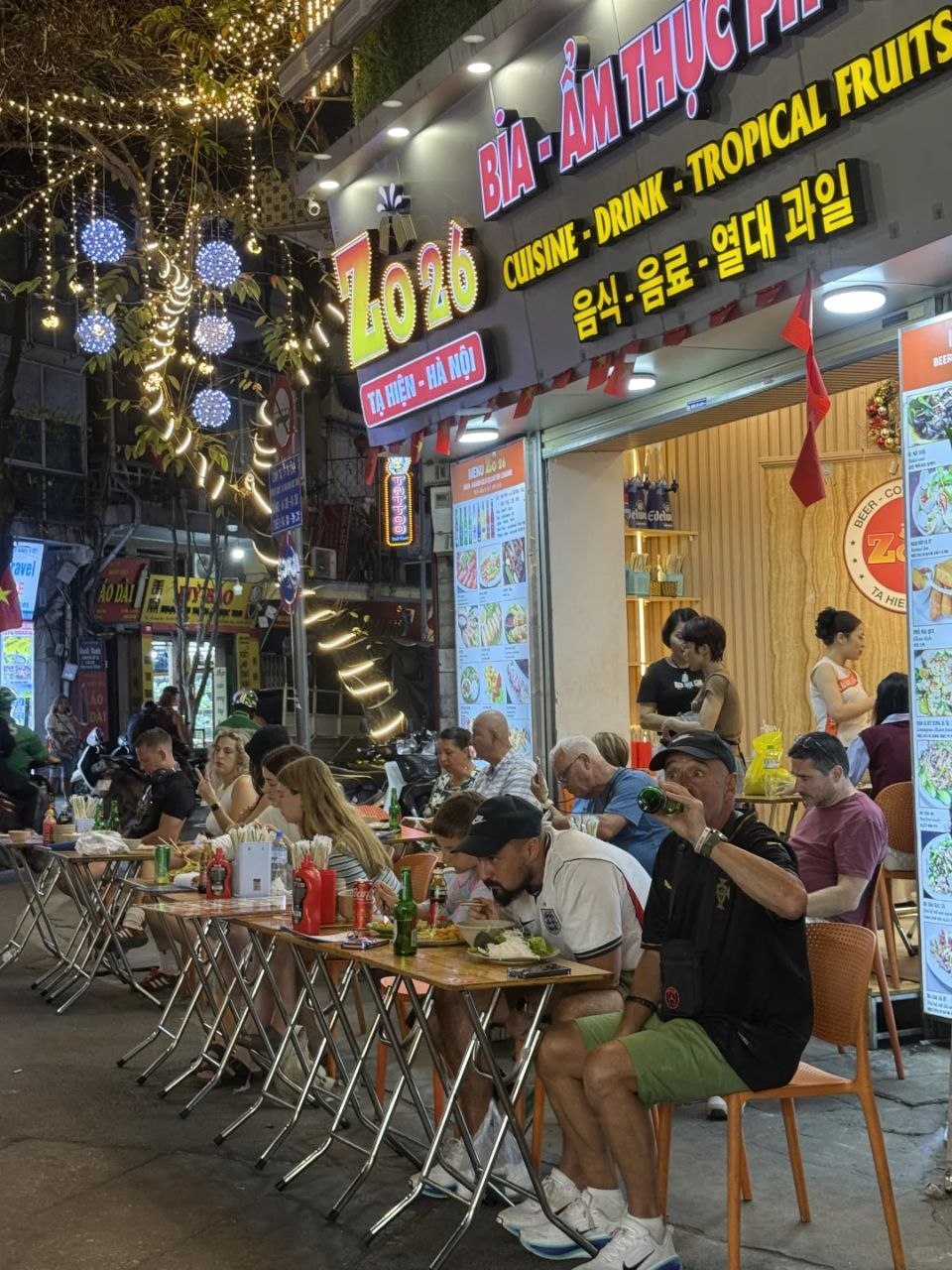 Street dining scene in Ho Chi Minh City Vietnam